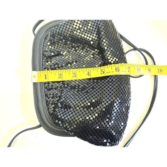 Vintage Whiting Davis Women's Black Metal Mesh Crossbody Evening Bag - Picture 5 of 5